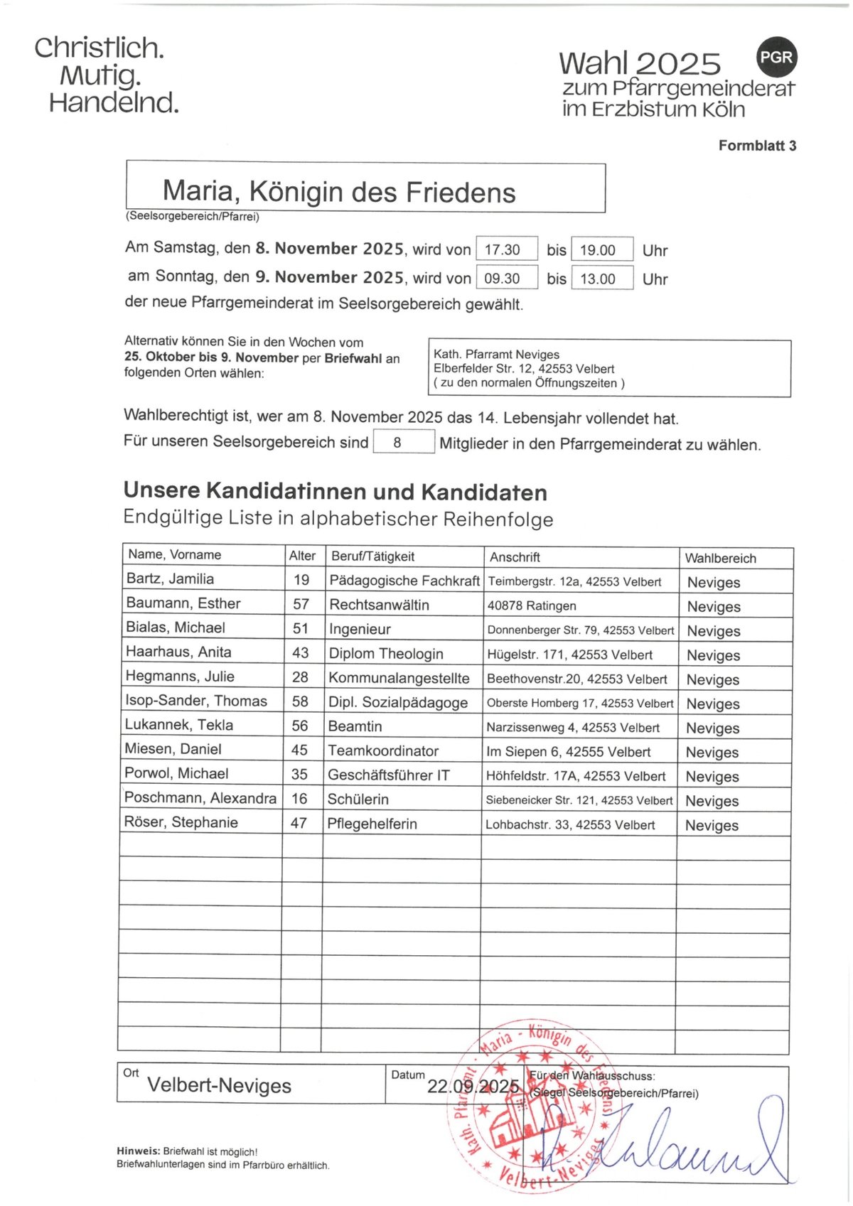 PGR entgültige Kandidatenliste 2025