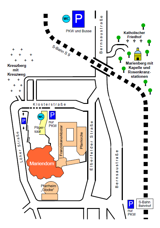 Lageplan Mariendom Kloster Neviges